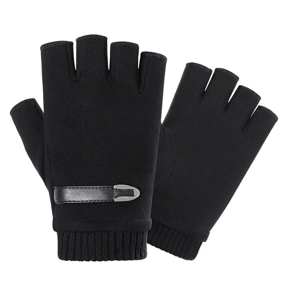 Christmas Clearance! Feledorashia Winter Men Gloves Outdoor Sport Thickened Windproof Keep Warm Knitted Gloves,Free Size