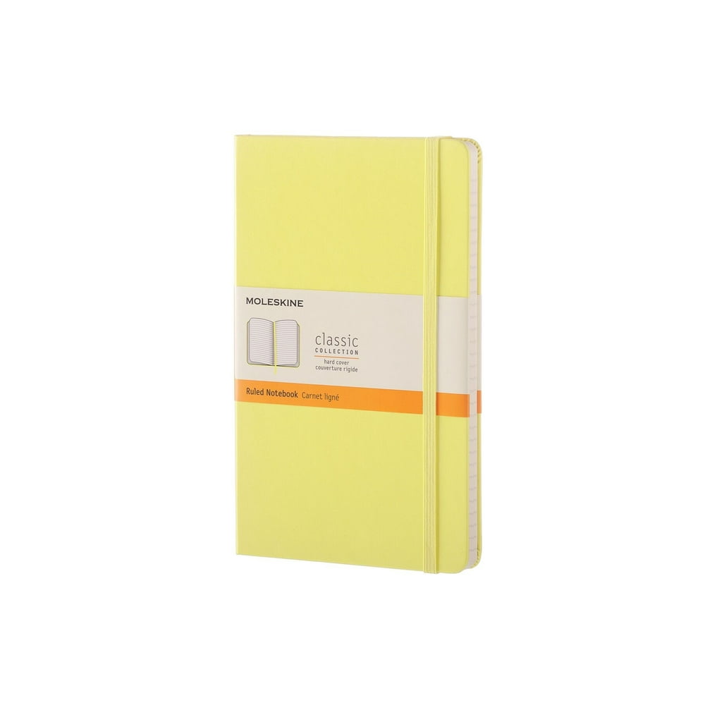 Moleskine Classic Ruled Large Notebook, Hard Cover, Citron Yellow, 5 x