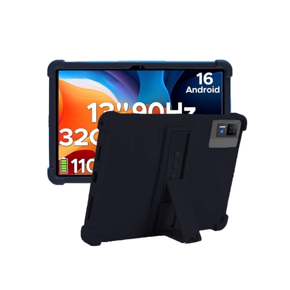 HYRACPO Silicone Case for DOOGEE U13 13 inch, Soft Flexible Shockproof Protective Tablet Cover, Anti-Scratch & Lightweight Slim Design-Black