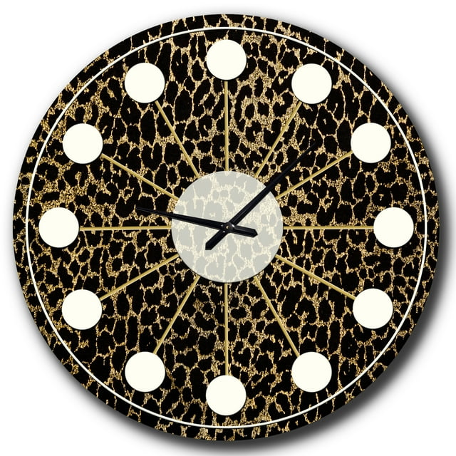 Designart « Safari en Fourrure de Léopard » V Horloge Murale Moderne du Milieu du Siècle