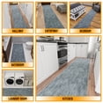 thumbnail image 2 of Ottomanson Kitchen Rug Set 3-Piece, Washable Non-Slip Mats for Kitchen, 24" x 31" + 31" x 48" + 31" x 60", Solid Greyish Blue, 2 of 5