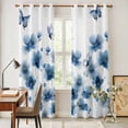 thumbnail image 5 of Kitchen Curtains 84 Inch Length 2 Panels, Navy Blue Floral Grommets Window Treatment Curtain, Spring Flowers Butterflies Watercolor Thermal Curtains Drapes for Living Room/Bathroom, 5 of 9