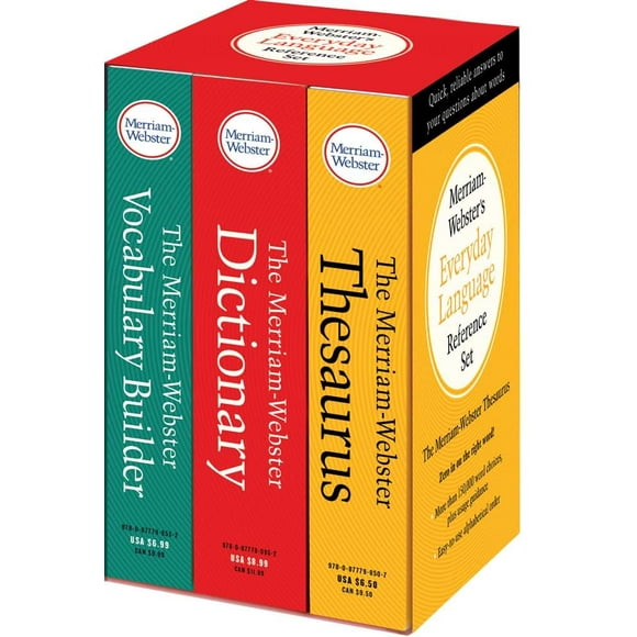 Merriam-Websterâs Everyday Language Reference Set: Includes: The Merriam-Webster Dictionary, The Merriam-Webster Thesaurus, and The Merriam-Webster Vocabulary Builder