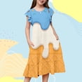 thumbnail image 1 of Robes pour Filles Adolescentes Manches Volantes Imprimés Robe de Fête pour Enfants Événements de Danse, 1 of 3
