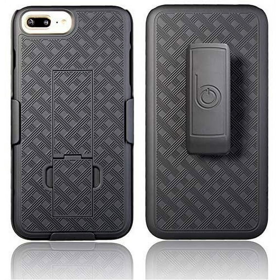 iPhone 7/8 Plus, Ultra Slim Protective Shell Grip Case & Swivel Belt Clip Holster Combo w/Built-in Kickstand