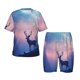thumbnail image 1 of Balery Night Sky Elk Conjunto de Pijama Infantil de Manga Corta con Estampado – Ropa de Dormir de Algodón Suave-Medium, 1 of 6