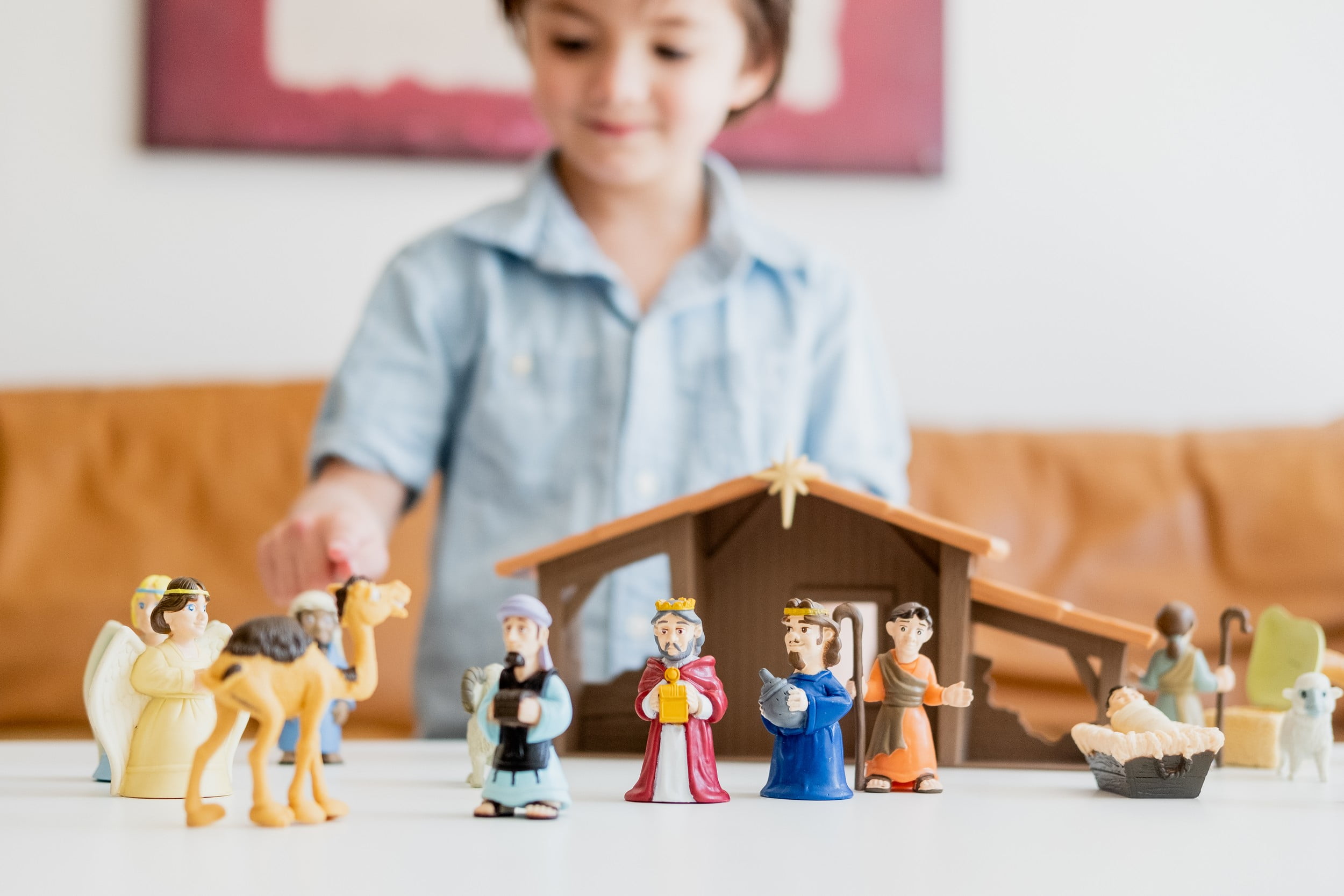 Nativity Playset for Children - 19 Pieces by BibleToys - Includes Mary, Joseph, Baby Jesus - Christmas Toys for Children