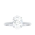 thumbnail image 4 of Rosec Jewels Oval Shape Zircon Solitaire Engagement Ring with Twisted Rope for Women - 8X10 mm, 10K White Gold, US 12.00, 4 of 8