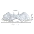 thumbnail image 3 of Halloween Pet Angel Wings for Dogs and Cats, Furry Plush Cosplay Accessory with Adjustable Straps, White/Black Single Piece (46cm x 15cm), 3 of 8