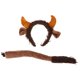 thumbnail image 1 of ColoMX Disfraz de vaca: orejas y cola de vaca marrón. Diadema de toro para cosplay, ideal para eventos y fiestas temáticas. Ideal para usar todo el día., 1 of 8