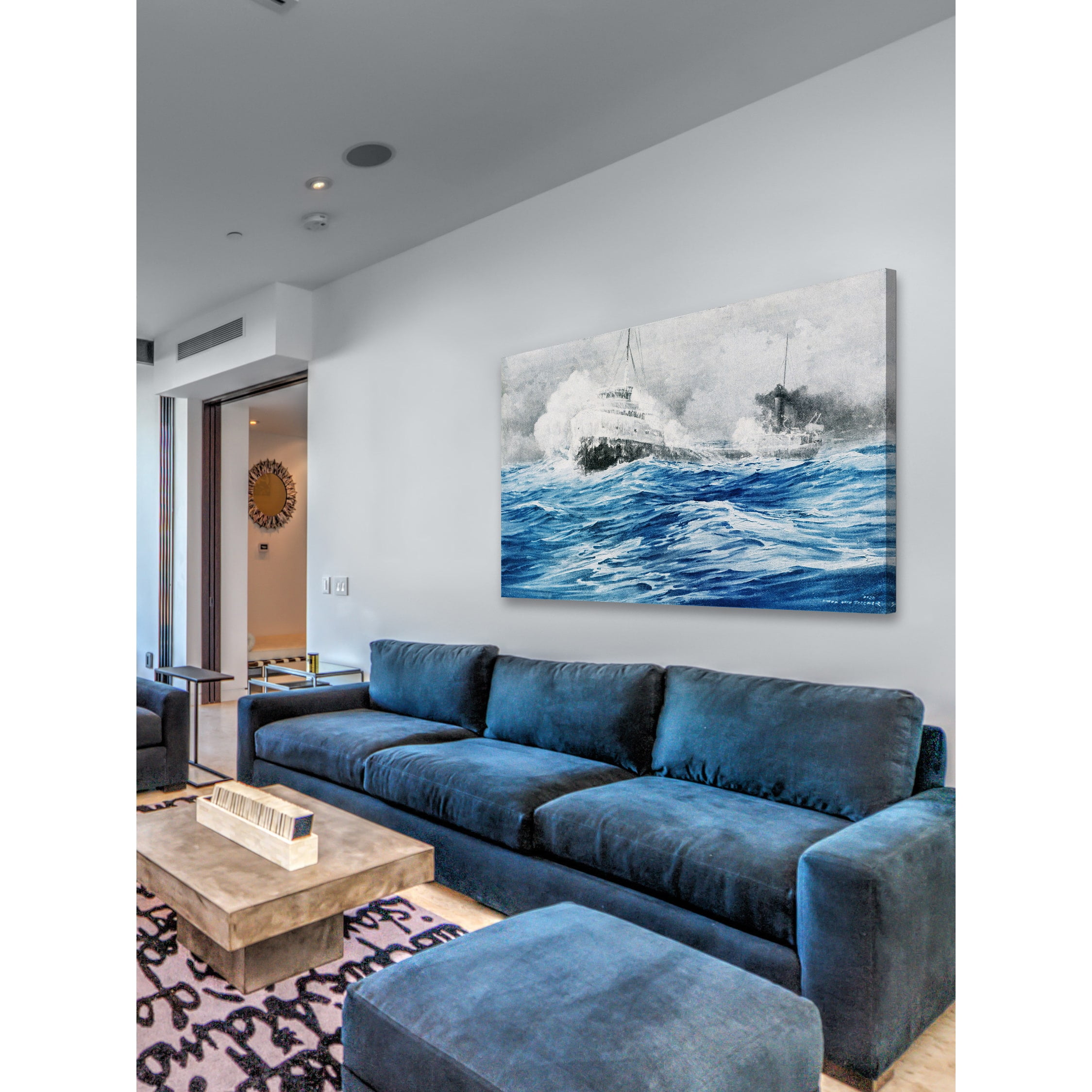 "Smashing Through Waves" Painting Print on Wrapped Canvas