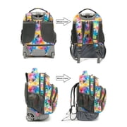 Tilami Colorful Geometric Print Rolling Backpack 18 Inch Wheeled Backpack