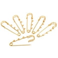 thumbnail image 1 of Unique Bargains 3 Holes Brooch Pins 2.4 Inch Metal Decorative Collar Safety Pins Clips, Bright Gold, 20pcs, 1 of 5