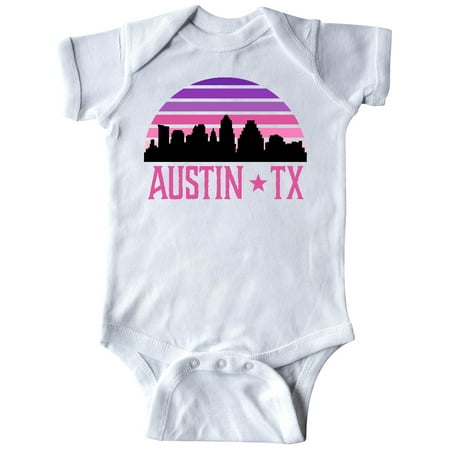 

Inktastic Austin Texas Retro Sunset Skyline Gift Baby Girl Bodysuit