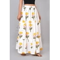 thumbnail image 5 of Women White & Yellow Floral Cotton Maxi Skirt | Boho Flow | Elastic Waist | Summer Wear - L, 5 of 6
