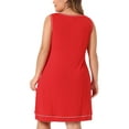 thumbnail image 4 of DARING DIVA Women's Plus Size Sleeveless Round Neck Lounge Nightgowns 4X Red, 4 of 6