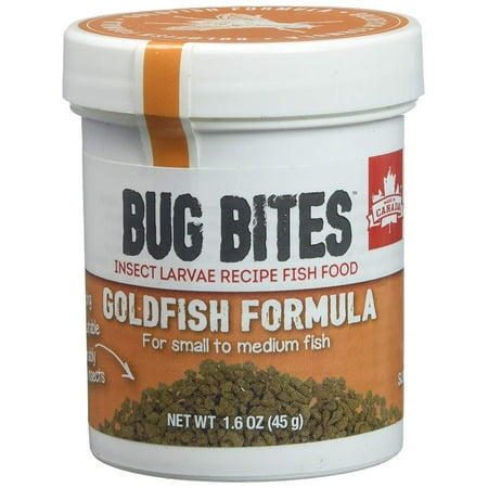 A6583 Bug Bites Goldfish Granules 1.6 oz, Small to Medium Fish, Contains up to 40%, nutrient-rich Black Soldier Fly Larvae (#1 ingredient) By