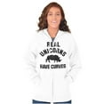 thumbnail image 4 of Real Unicorns Have Curves Rhinoceros Womens Plus Size Graphic Zipper Hoodie Brisco Brands 5X, 4 of 5