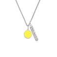 thumbnail image 2 of Delight Jewelry Silvertone Small Yellow Enamel Disc Silvertone Balance Bar Charm Necklace, 23", 2 of 4