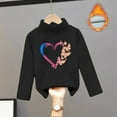thumbnail image 2 of TOOYOU Girls Fleece Shirts High Collar And Velvet For Warmth Soft Tops Solid Color Heart Print Long Sleeved T-Shirt Size 3-4 Years, 2 of 3