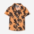 thumbnail image 2 of CAUYDY Boys Hawaiian Shirt Short Sleeve Button Down Shirt Casual Floral Tropical Beach Shirts(L101-Orange,3-6 M), 2 of 4