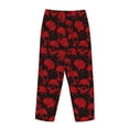 thumbnail image 5 of Balery Red Skulls print Women's Pajama Pants,Ultra Lightweight Pjs,Lounge Pant-Medium, 5 of 9