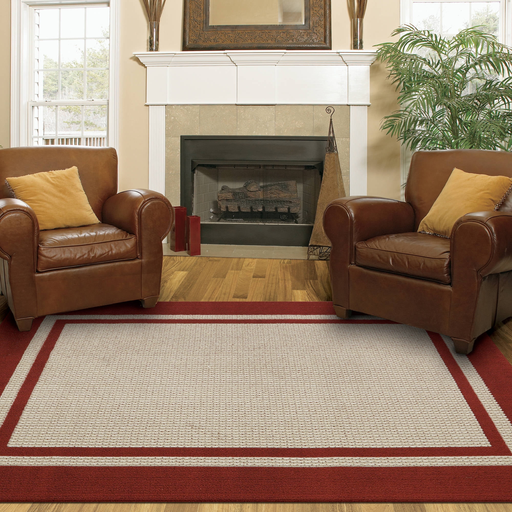 Mohawk Home Solid Border Textured Tufted Area Rug
