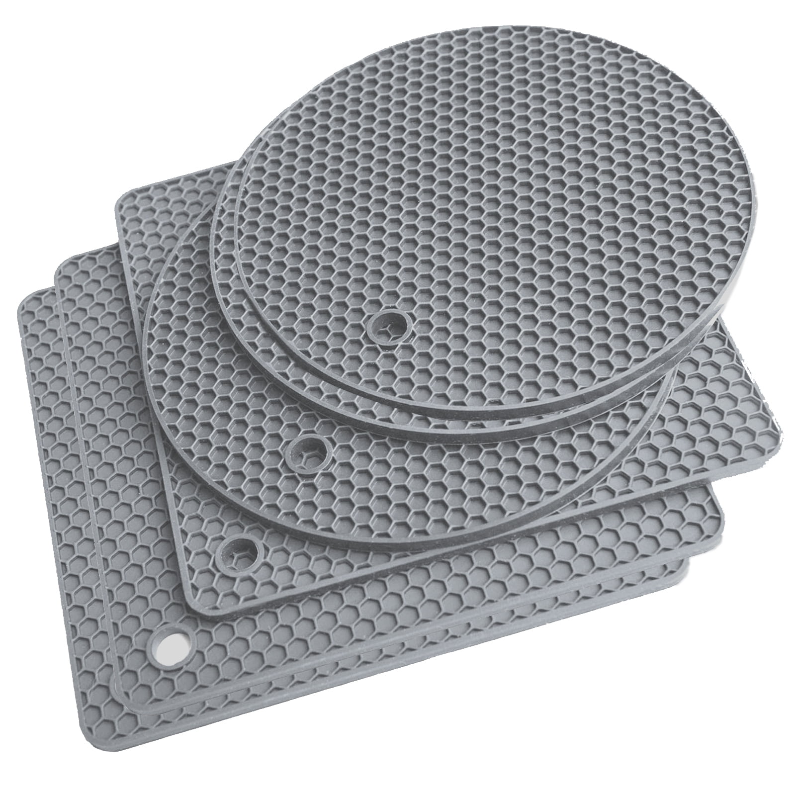 2pc Round Silicone Pot Holders Set Coaster Multi-Purpose Hot Pads Heat  Resistant