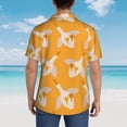 thumbnail image 4 of Sikiie Flying Ducks Print Men's Hawaiian Shirt, Summer Beach Button Pocket Short Sleeve T-Shirt,X-Large, 4 of 7