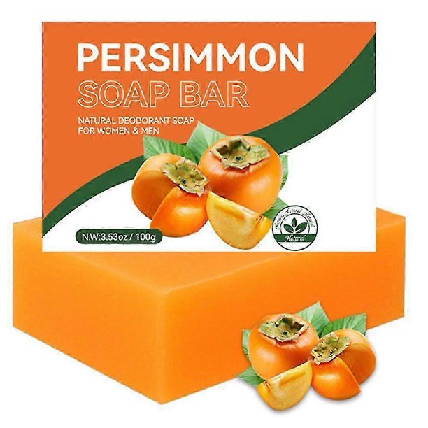Persimmon Soap Bar for Men & Women Deodorizing, Persimmon Deodorant Body Bar Soap for Old People Smell, Remove Bad Body Odors
