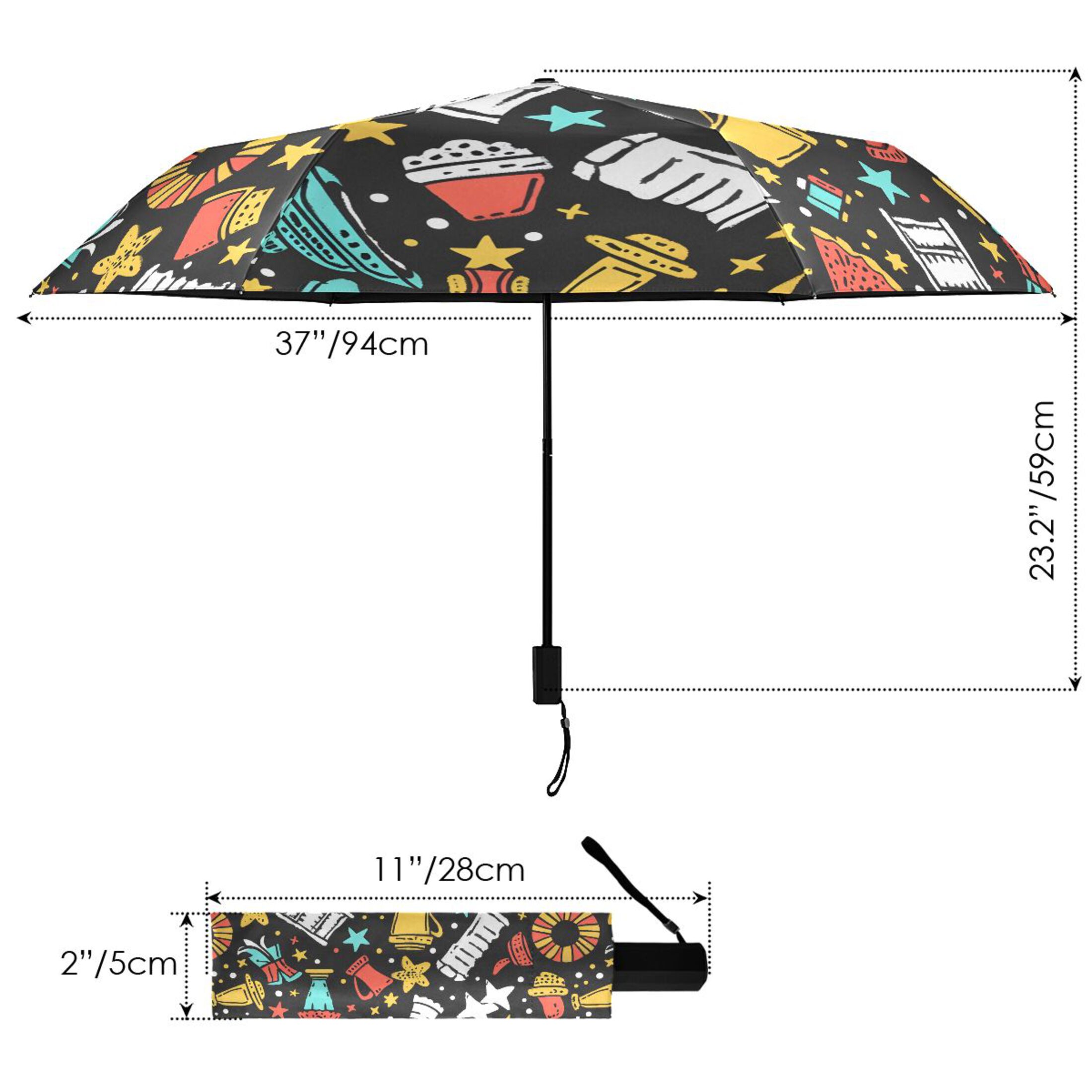 Cups Star Glasses Compact Sun Umbrella Windproof Travel Umbrellas for Rain Strong Portable UV Protection