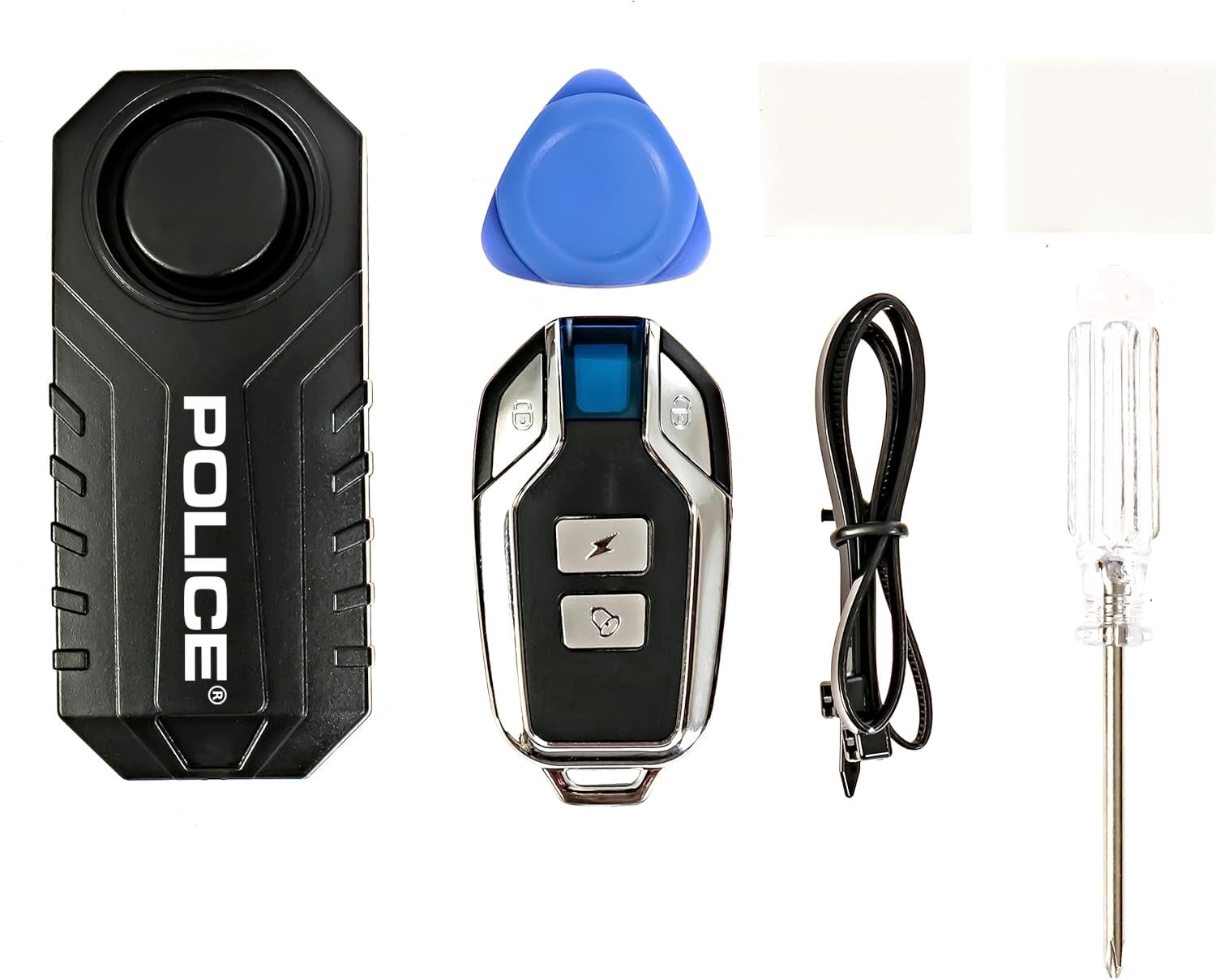 POLICE Bike Alarm with Remote 113dB Loud Scooter Alarm System, Anti Theft Motorcycle Alarm, Wireless Vibration Motion Sensor Waterproof Security System for Electric Bike Tricycle Mobility Scooter