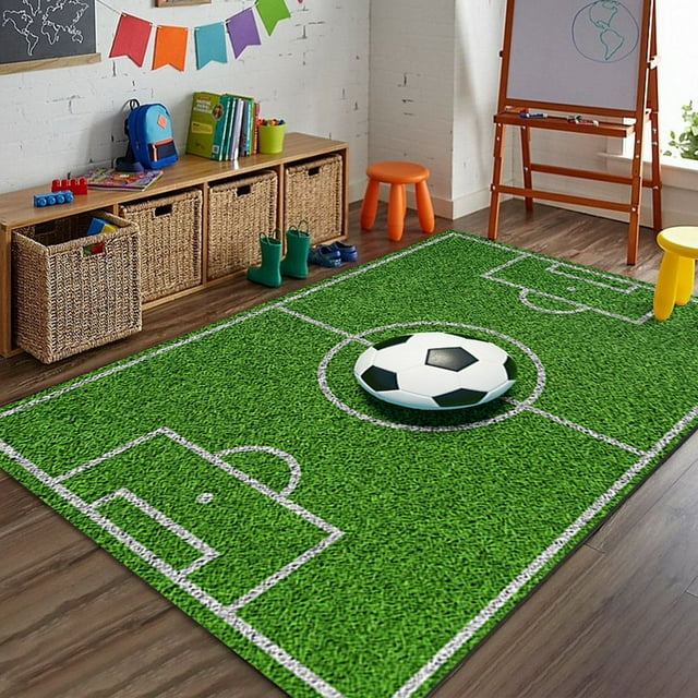 CHUANK Tapis de Football Décoratif à Réduction de Bruit Moderne Tapis de Sport pour Chambre de Bébé Tapis de Sol