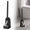 Black, variant on Toilet Brush, Toilet Bowl Brush Set with Holder, Curved Bristle Scrubber, Long Handle Cleaning Brush, Anti-Splash Scrubber, Toilet Cleaner Caddy for Hard Water Stains Limescale Toilet Rings, Green