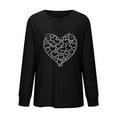 thumbnail image 4 of Royisotas Long Sleeve Tops for Women Heart Print Fall Black Casual Shirts for Women Plus Size Tunic Loose Fit Crew Neck T-Shirts, 4 of 6