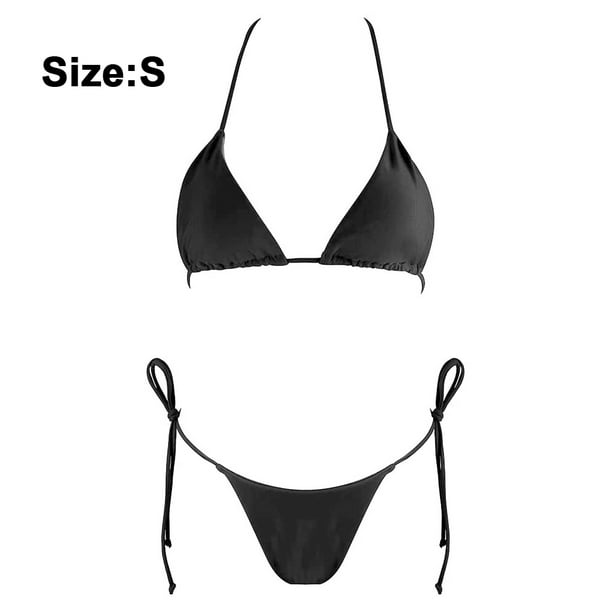 Women's Adjustable Bikini Sets,Sterlen Pit Strip Three Points Bikini, Sexy  butcexjous Swimsuit-Black_S,Women Two Piece Swimsuit Sexy Swimwear
