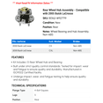 thumbnail image 2 of Rear Wheel Hub Assembly - Compatible with 2005 Buick LaCrosse, 2 of 2