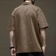 thumbnail image 5 of pstuiky Mangas cortas para hombre, Camisa de manga corta con cuello vuelto para hombre, estilo informal, holgada, con bolsillos y botones, de color liso y a la moda ropa de hombre xxxxxl, 5 of 6
