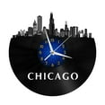 thumbnail image 2 of Chicago Cityscape 2 12 Inch Vinyl Record Wall Clock - Silent, Creative, and Unique Clock for Living Room, Entryway, or Bedroom Decor - Perfect Gift Idea(12 inchs B without LED), 2 of 6