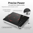 thumbnail image 3 of REDUSK Countertop Infrared Single Burner,2200W Single Burner Electric Cooktop, Hot Plate for Cooking, Electric Stove with Sensor Touch Control., 3 of 8