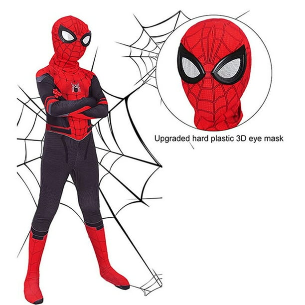 Máscara de tela de Spiderman para niños, Cosplay de Cotume, lejos de casa, color rojo/negro Fivean unisex