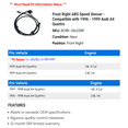 thumbnail image 2 of Front Right ABS Speed Sensor - Compatible with 1996 - 1999 Audi A4 Quattro 1997 1998, 2 of 2