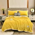 thumbnail image 5 of QTOCIO Soft Fuzzy Warm Fuzzy Blankets Couch Fleece Blankets Bed Cozy Machine Washable Thick Comfy, Yellow, 150x200cm/59x78.74in, 5 of 6