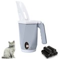 thumbnail image 1 of Juego de pala de arena para gatos con filtro instantáneo, juego de pala de plástico grueso para caca (pala de arena para gatos + 5 bolsas de basura) Sailing Electrónica, 1 of 5