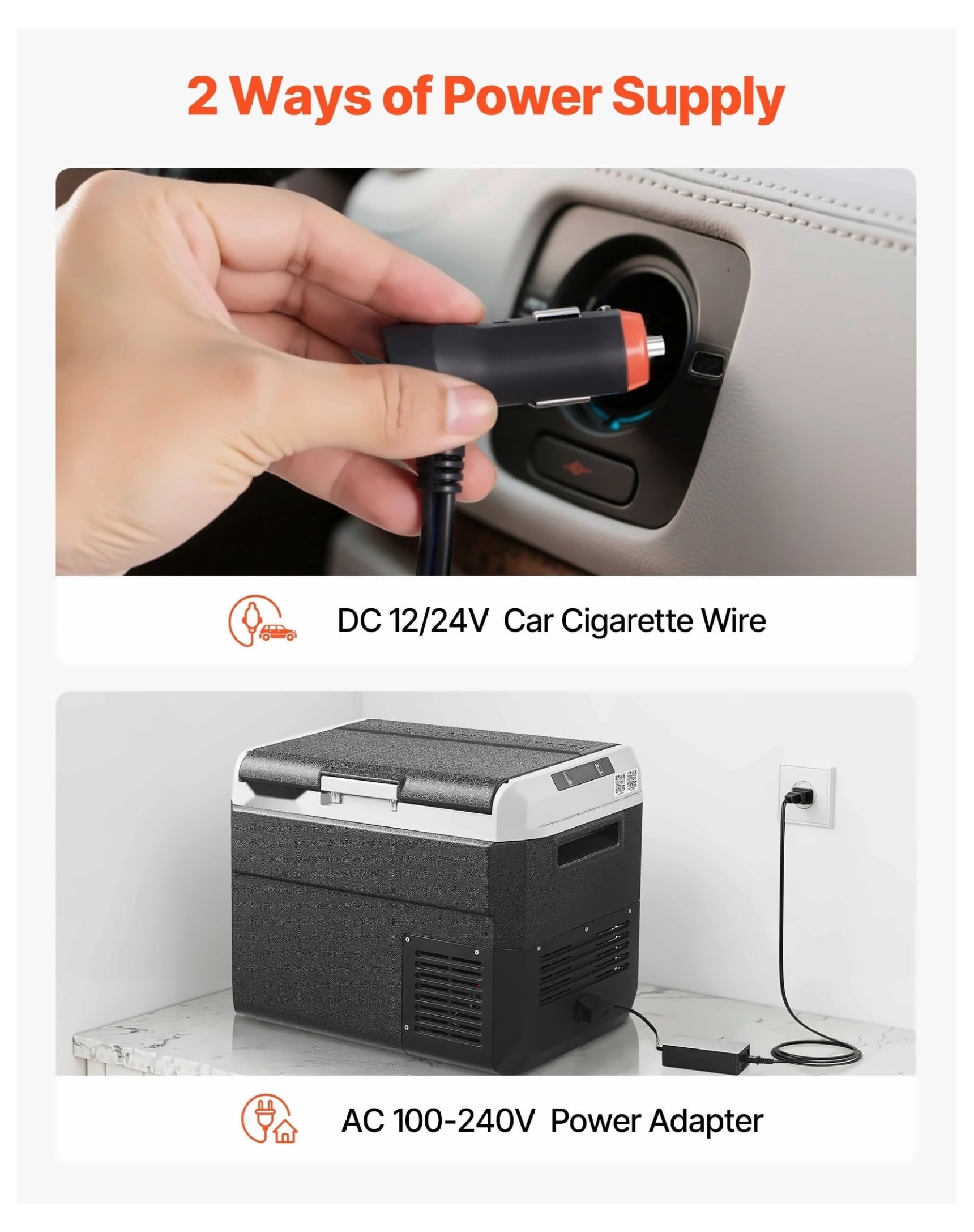 12 Volt Car Refrigerator 30L/31.7QT, Portable Electric Cooler -4 to 68°F, DC 12/24V & AC 100-240V Compressor Fridge for Camping, RV, Travel