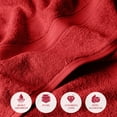 thumbnail image 4 of Superior Egyptian Cotton Heavyweight 6-Piece Towel Set, Red, 4 of 8