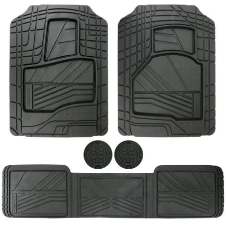 Goodyear 5-Piece Universal Custom Fit All Weather Protection Rubber Floor Mats – Black