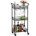 thumbnail image 1 of Carrito Organizador de 3 Niveles con Ruedas y Mango, Carro de Servicio de Metal para Cocina, Bar o Estética, Dorado Pálido MLRC101A01, 1 of 2