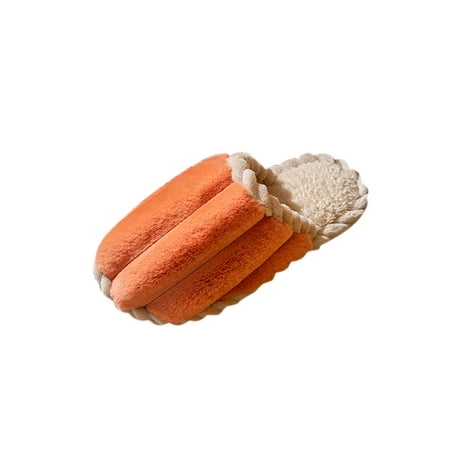 

Aueoeo Winter Cotton Slippers Men Women Indoor Stripe Warm Plush Shoes Outdoor Couple Cotton Slippers