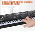 thumbnail image 4 of Teclado electrónico de música digital de piano de 61 teclas Teclado negro Piano eléctrico Regalo para niños con micrófono Instrumento de teclado, rosa, 4 of 5